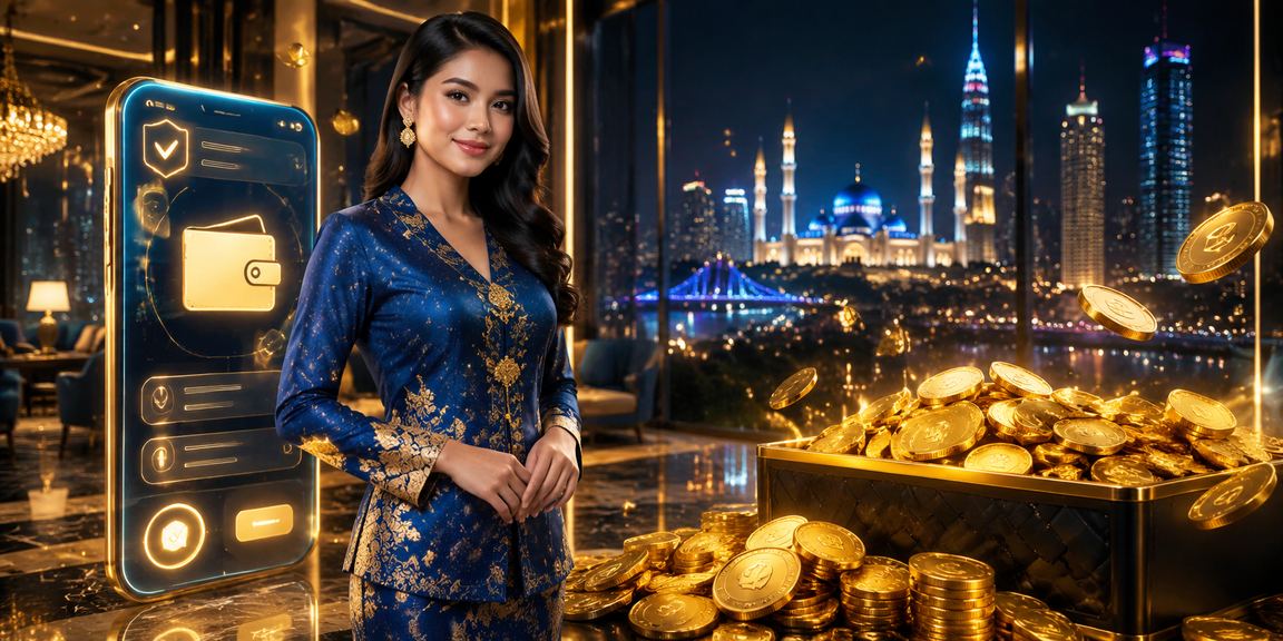 Wanita berbaju kurung di Selangor menikmati permainan dalam talian winboxmy melalui telefon